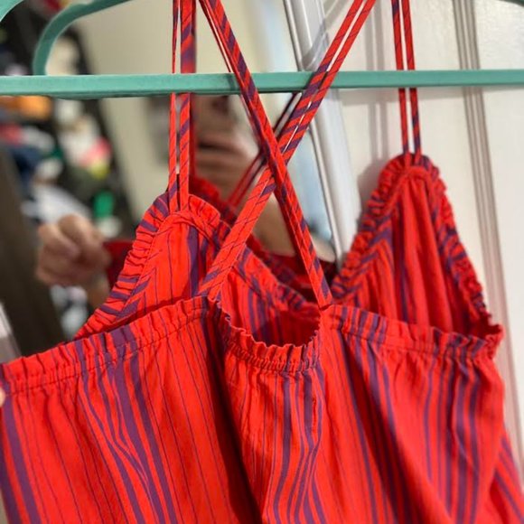 NWT Universal Thread Sleeveless Red Striped Mini Dress - Size L - Picture 6 of 7